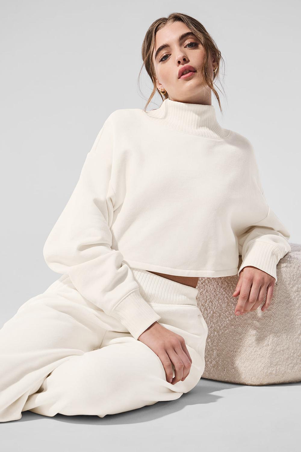 Coverup Alo Yoga Cropped Serenity Mujer Ivory | España  DJLQ-72516
