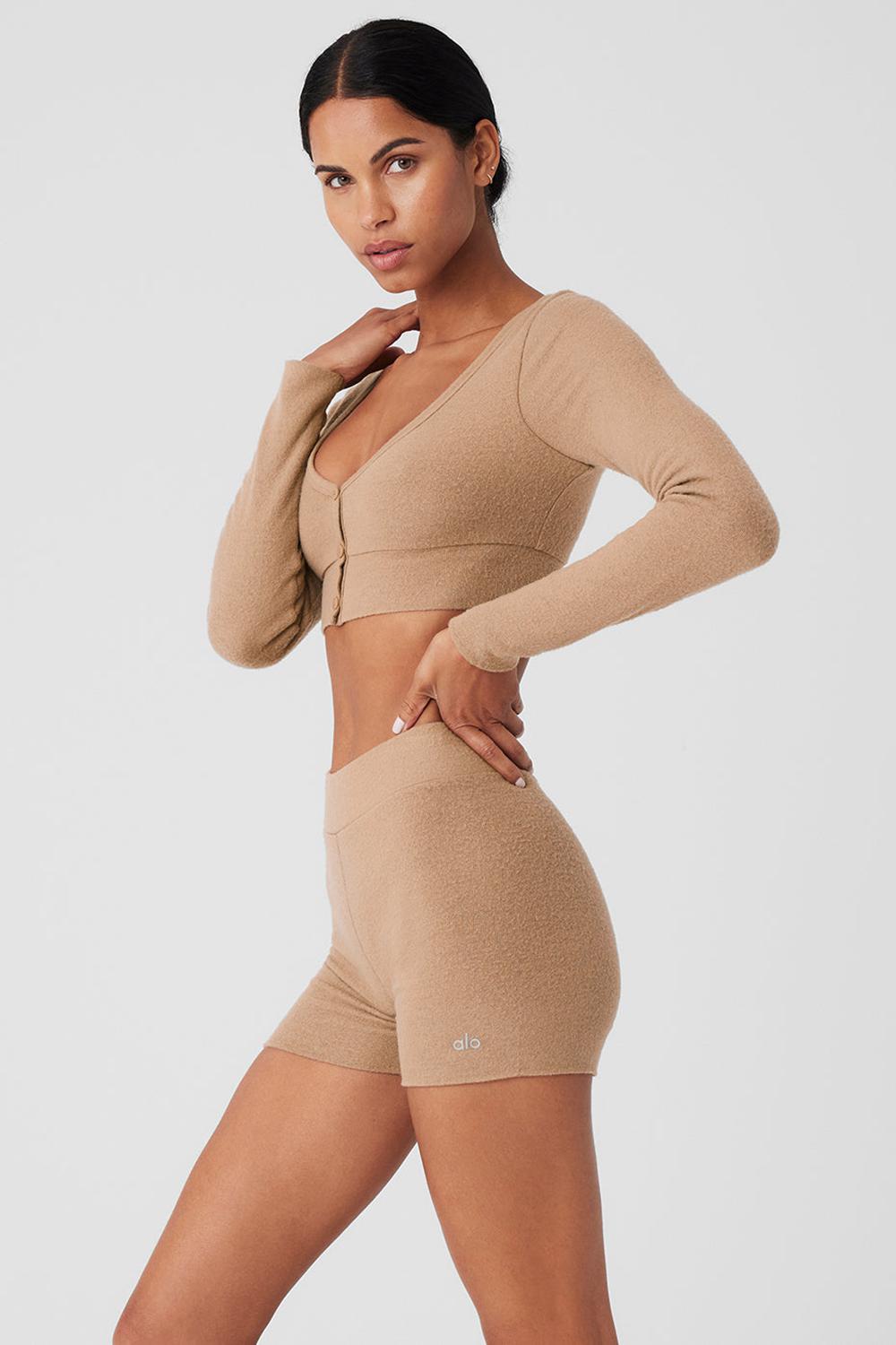 Cárdigan Alo Yoga Alolux Cropped Me Time Mujer Toasted Almond | España  DIMS-51893