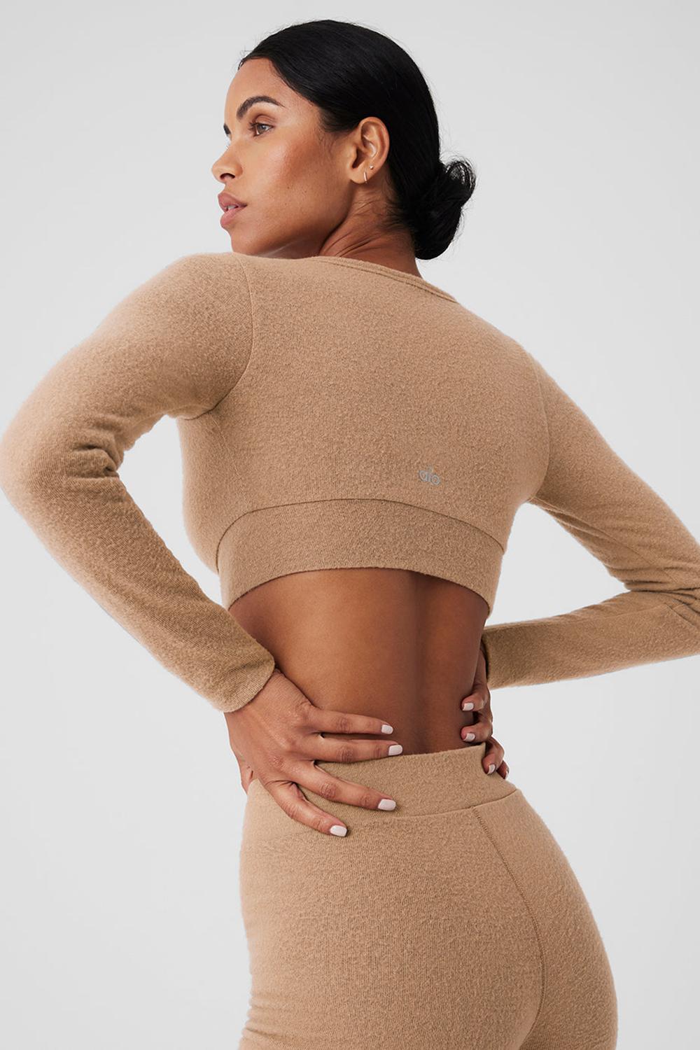 Cárdigan Alo Yoga Alolux Cropped Me Time Mujer Toasted Almond | España  DIMS-51893