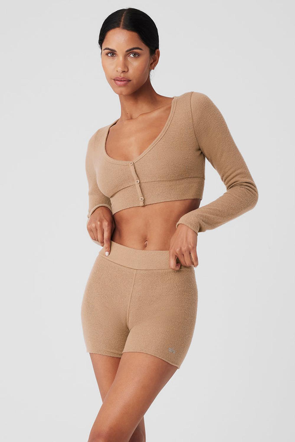 Cárdigan Alo Yoga Alolux Cropped Me Time Mujer Toasted Almond | España  DIMS-51893
