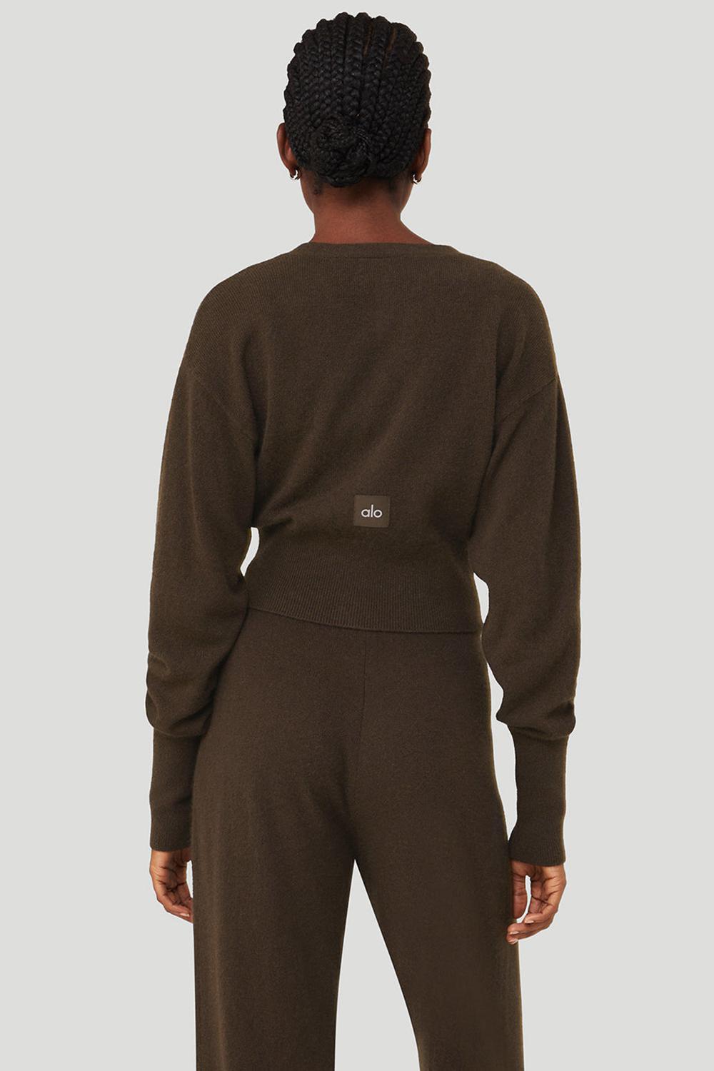 Cárdigan Alo Yoga Cashmere Jet Set Mujer Espresso | España  HCWK-94526