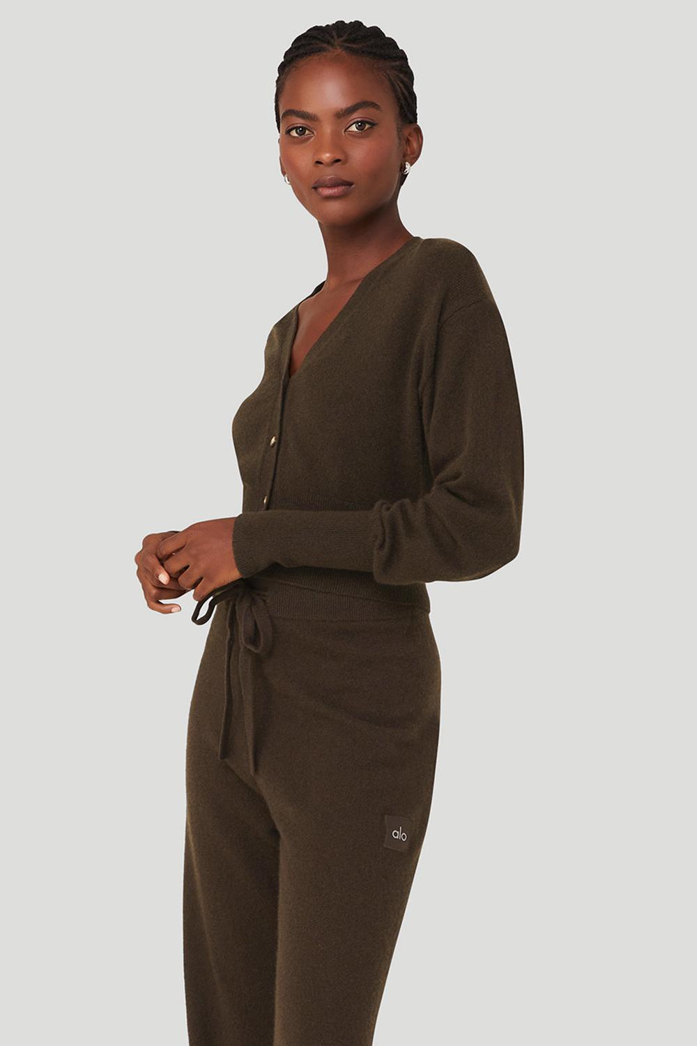 Cárdigan Alo Yoga Cashmere Jet Set Mujer Espresso | España  HCWK-94526