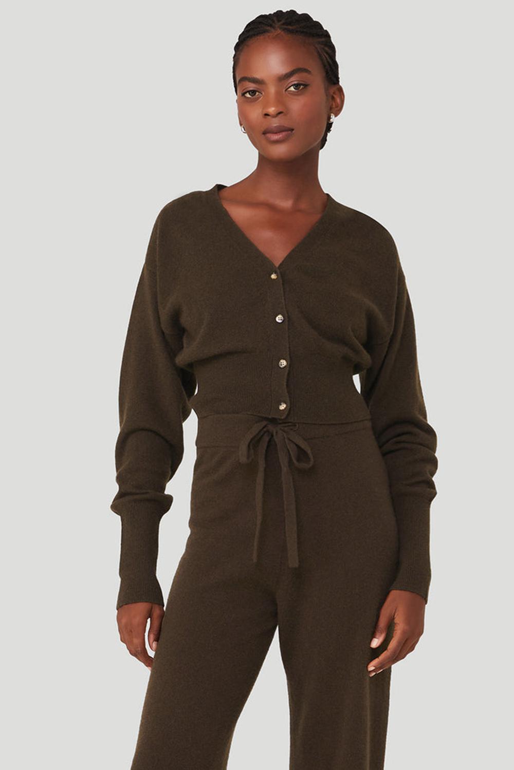 Cárdigan Alo Yoga Cashmere Jet Set Mujer Espresso | España  HCWK-94526