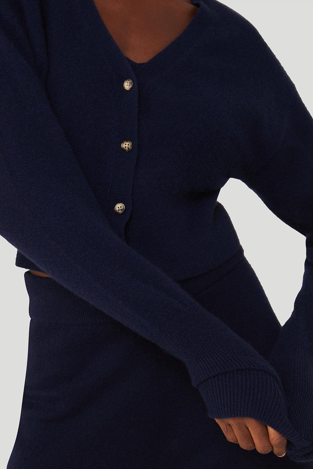 Cárdigan Alo Yoga Cashmere Jet Set Mujer Azul Marino | España  DSJC-03156