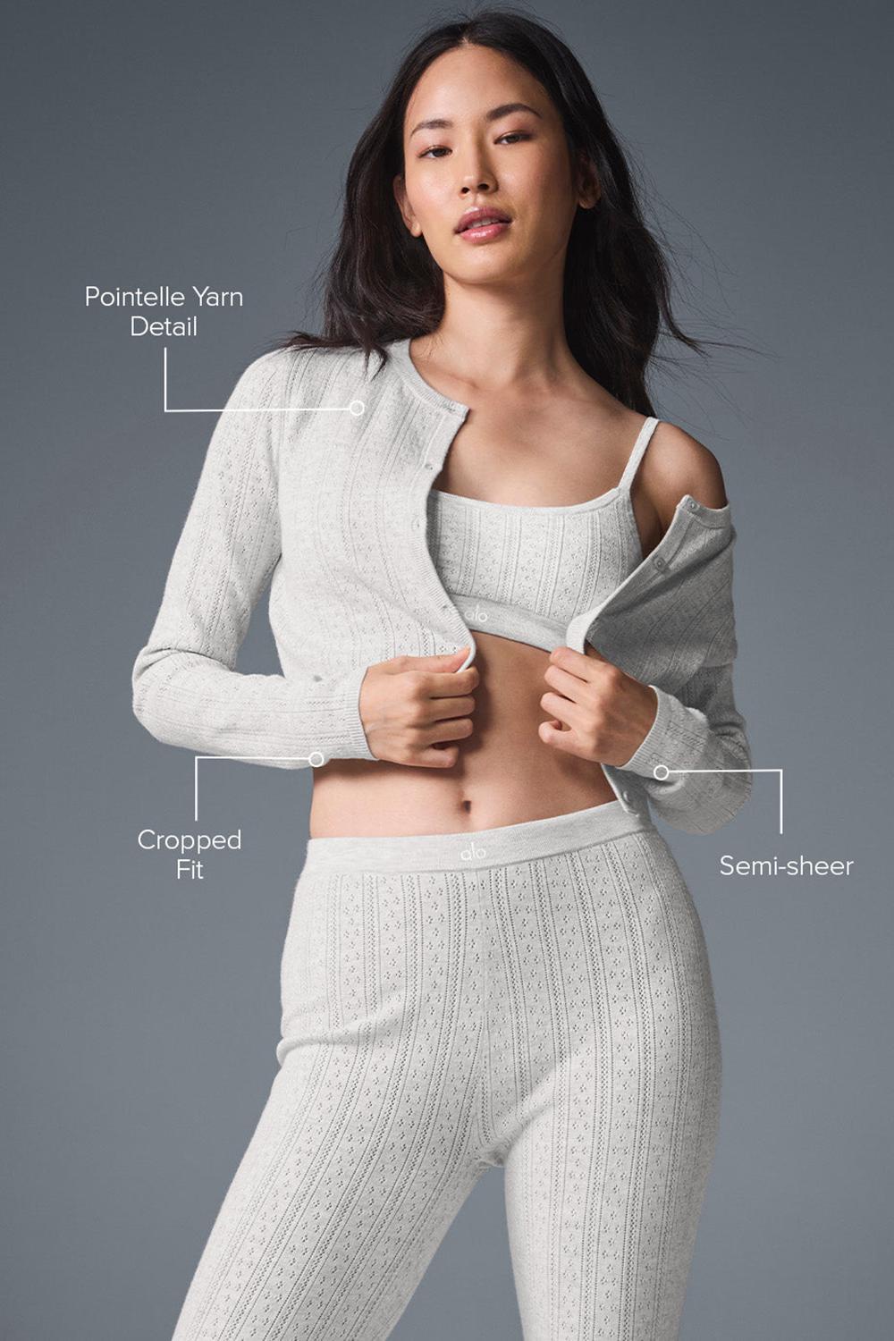 Cárdigan Alo Yoga Pointelle Sweater Be Mine Mujer Gris Claro | España  NGOE-37215