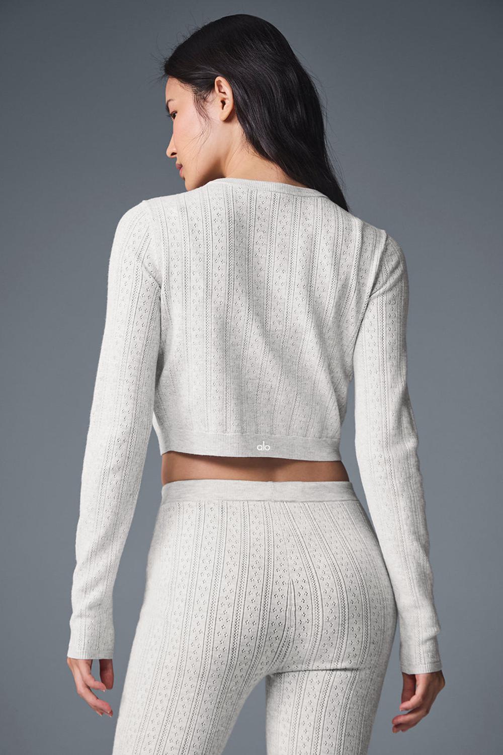 Cárdigan Alo Yoga Pointelle Sweater Be Mine Mujer Gris Claro | España  NGOE-37215