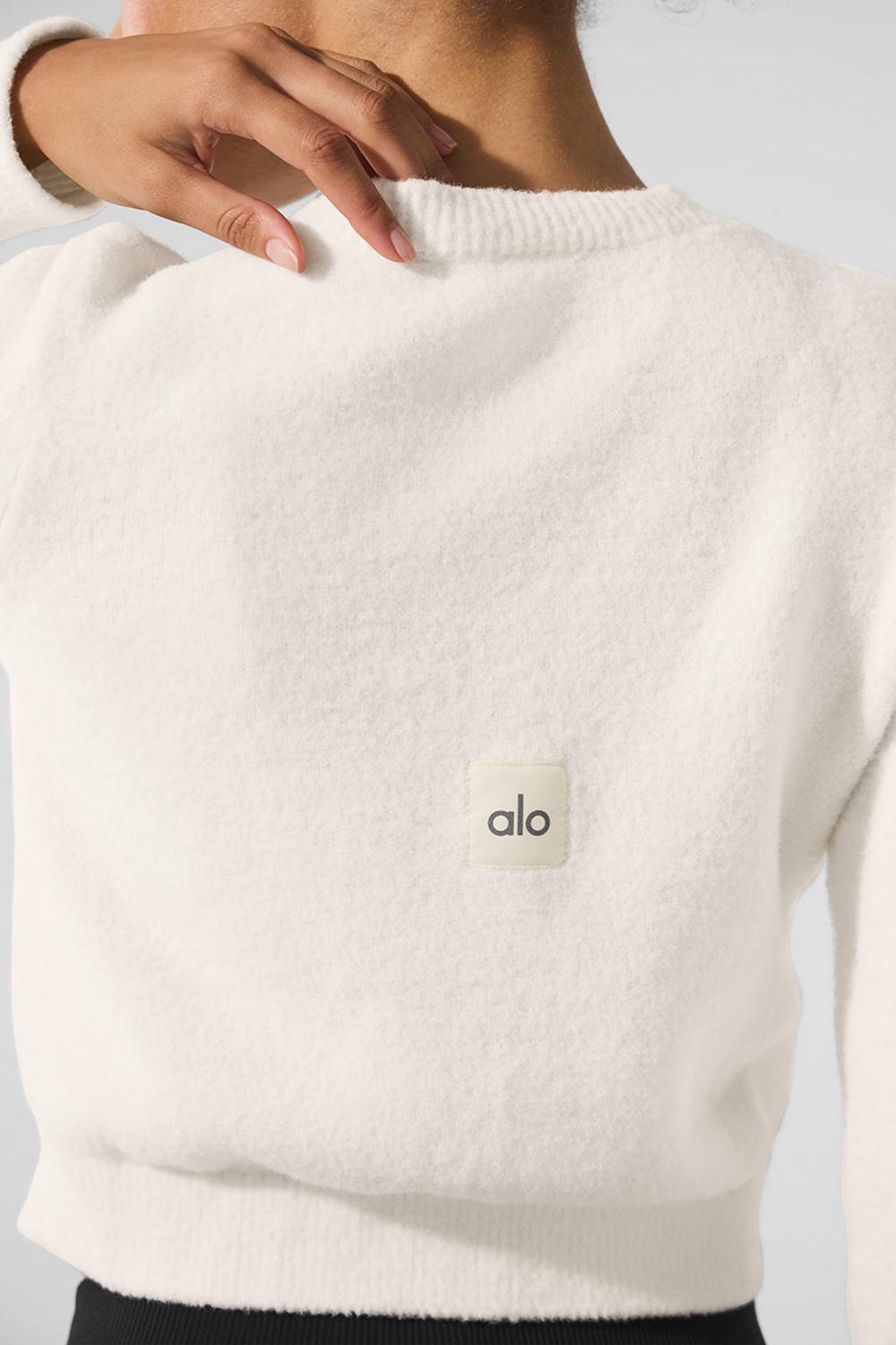 Cárdigan Alo Yoga Snuggle Up Sweater Cropped Mujer Ivory | España  PYQC-28976