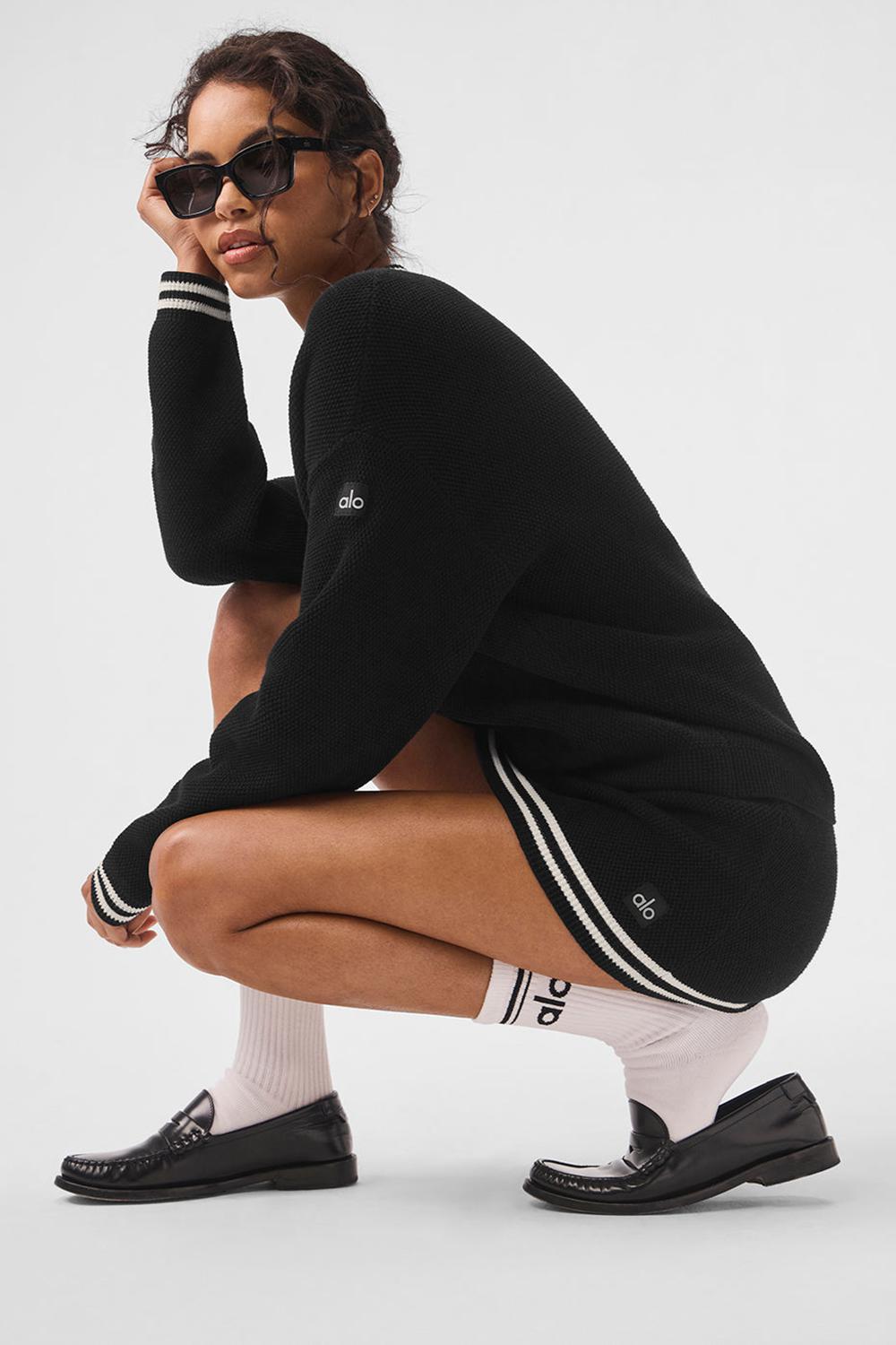 Cárdigan Alo Yoga Tennis Club Sweater Knit Mujer Negras | España  GQIM-37068
