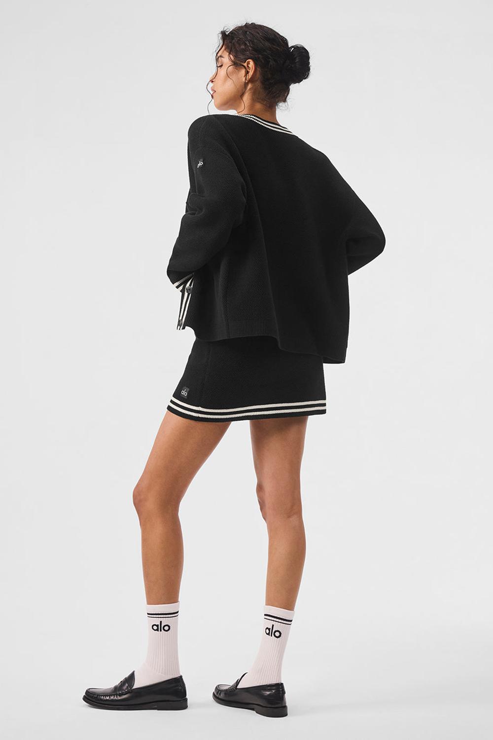 Cárdigan Alo Yoga Tennis Club Sweater Knit Mujer Negras | España  GQIM-37068