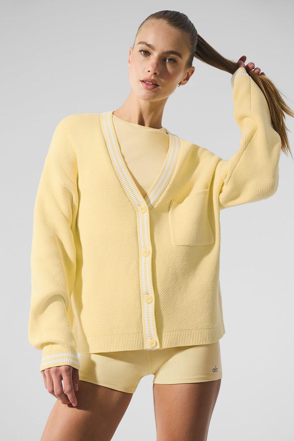 Cárdigan Alo Yoga Tennis Club Sweater Knit Mujer Blancas | España  LGZP-89102