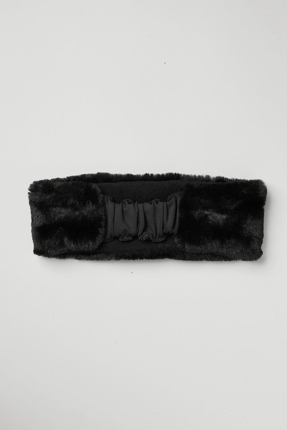 Diadema Alo Yoga Faux Fur Ear Warmers Mujer Negras | España  TSMV-78925