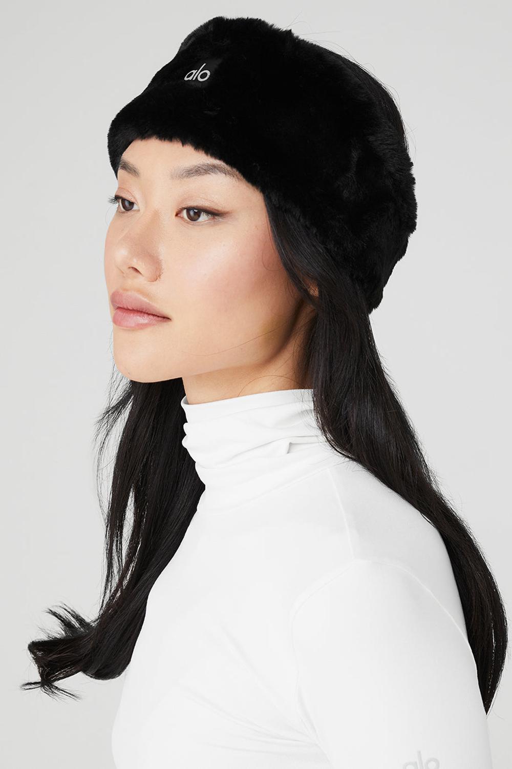 Diadema Alo Yoga Faux Fur Ear Warmers Mujer Negras | España  TSMV-78925