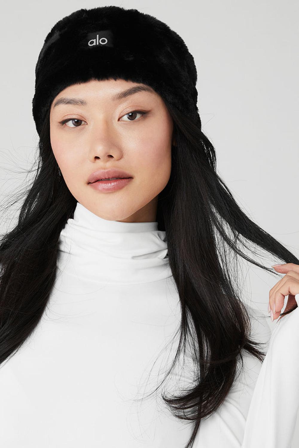Diadema Alo Yoga Faux Fur Ear Warmers Mujer Negras | España  TSMV-78925
