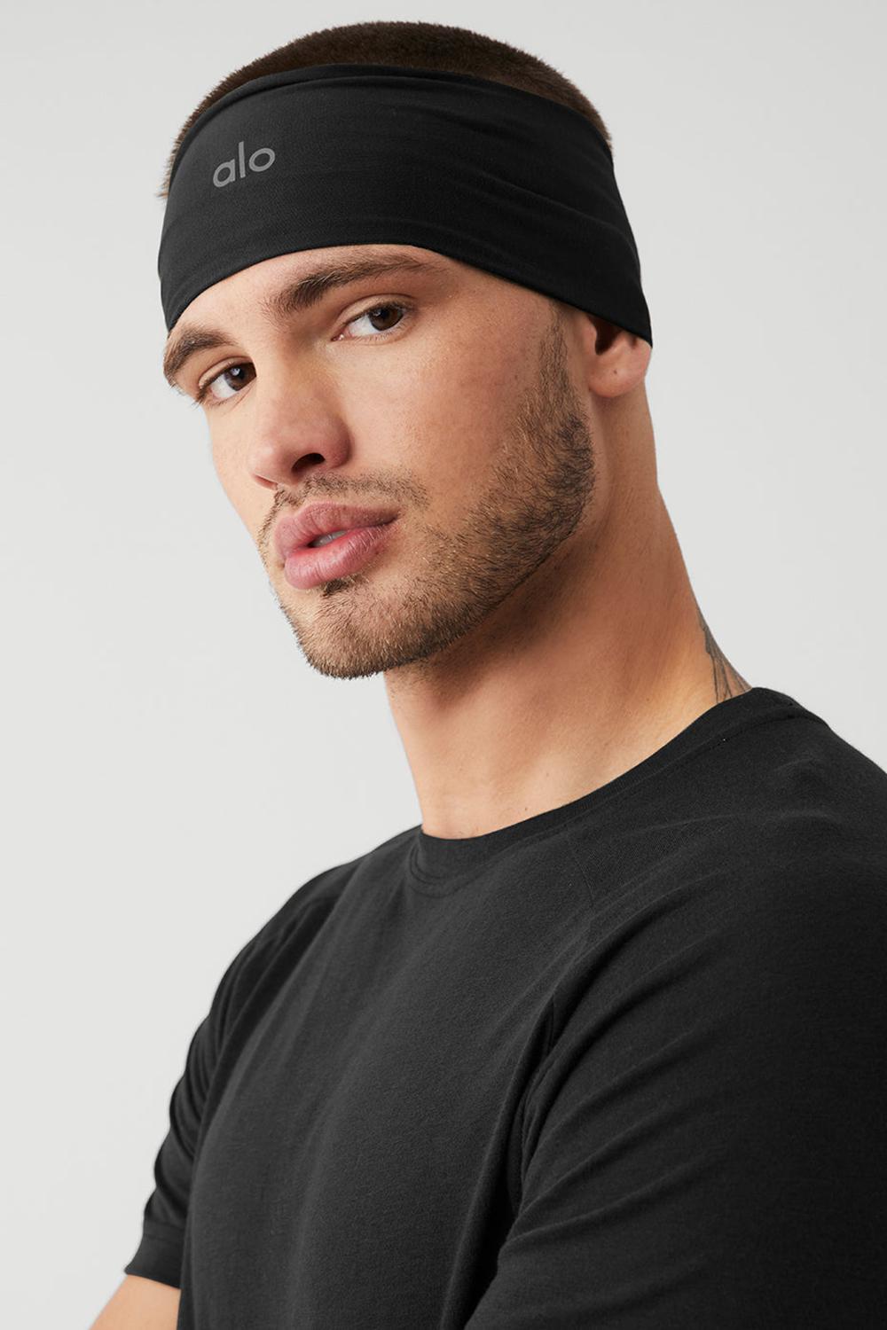 Diadema Alo Yoga Performance Conquer Hombre Negras | España  XGRB-80245