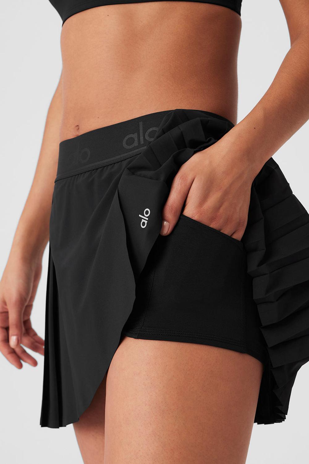 Falda Alo Yoga Aces Tennis Mujer Negras | España  BLYJ-07951