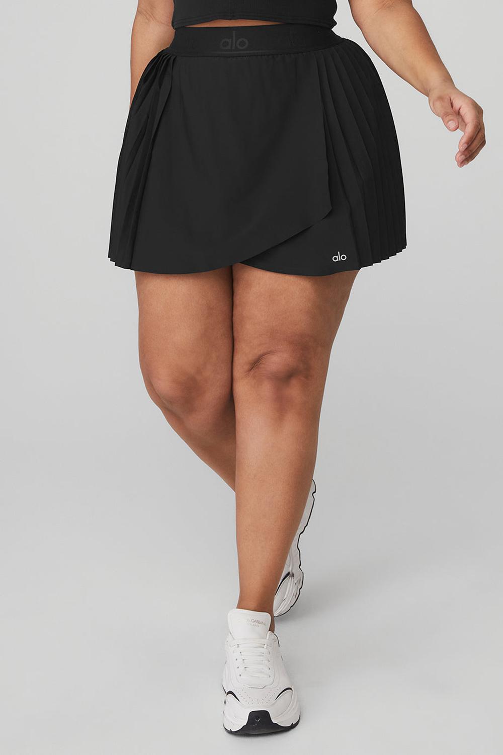 Falda Alo Yoga Aces Tennis Mujer Negras | España  BLYJ-07951