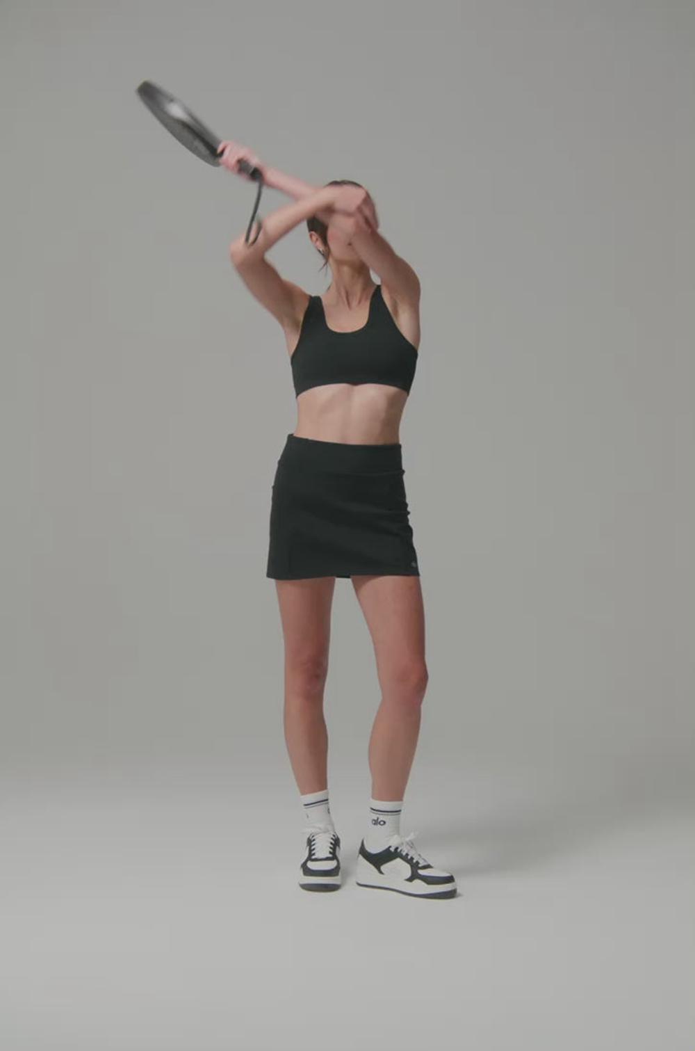 Falda Alo Yoga Airbrush High-Waist Good Form Tennis Mujer Negras | España  QCTB-19320