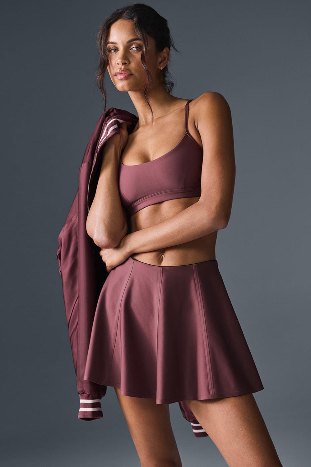 Falda Alo Yoga Airlift Down The Line Tennis Mujer Burdeos | España  TBMG-20894