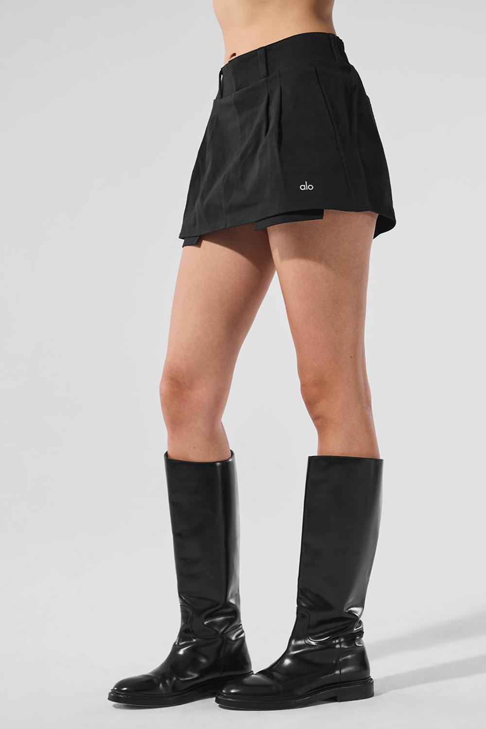 Falda Alo Yoga Good Days Mini Mujer Negras | España  JVDF-29874