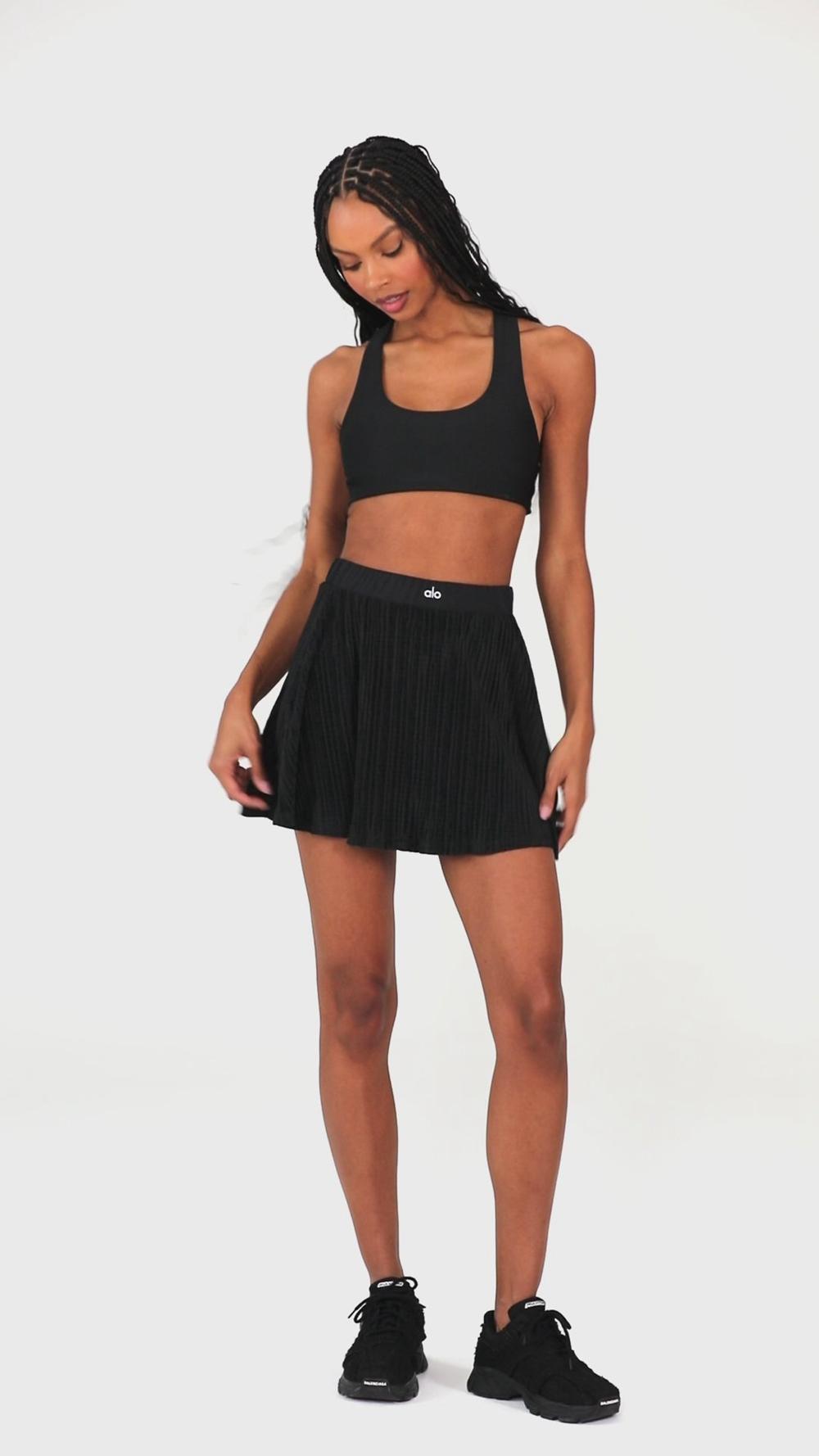 Falda Alo Yoga Micro Plisse Tennis Mujer Blancas | España  DSUN-08297