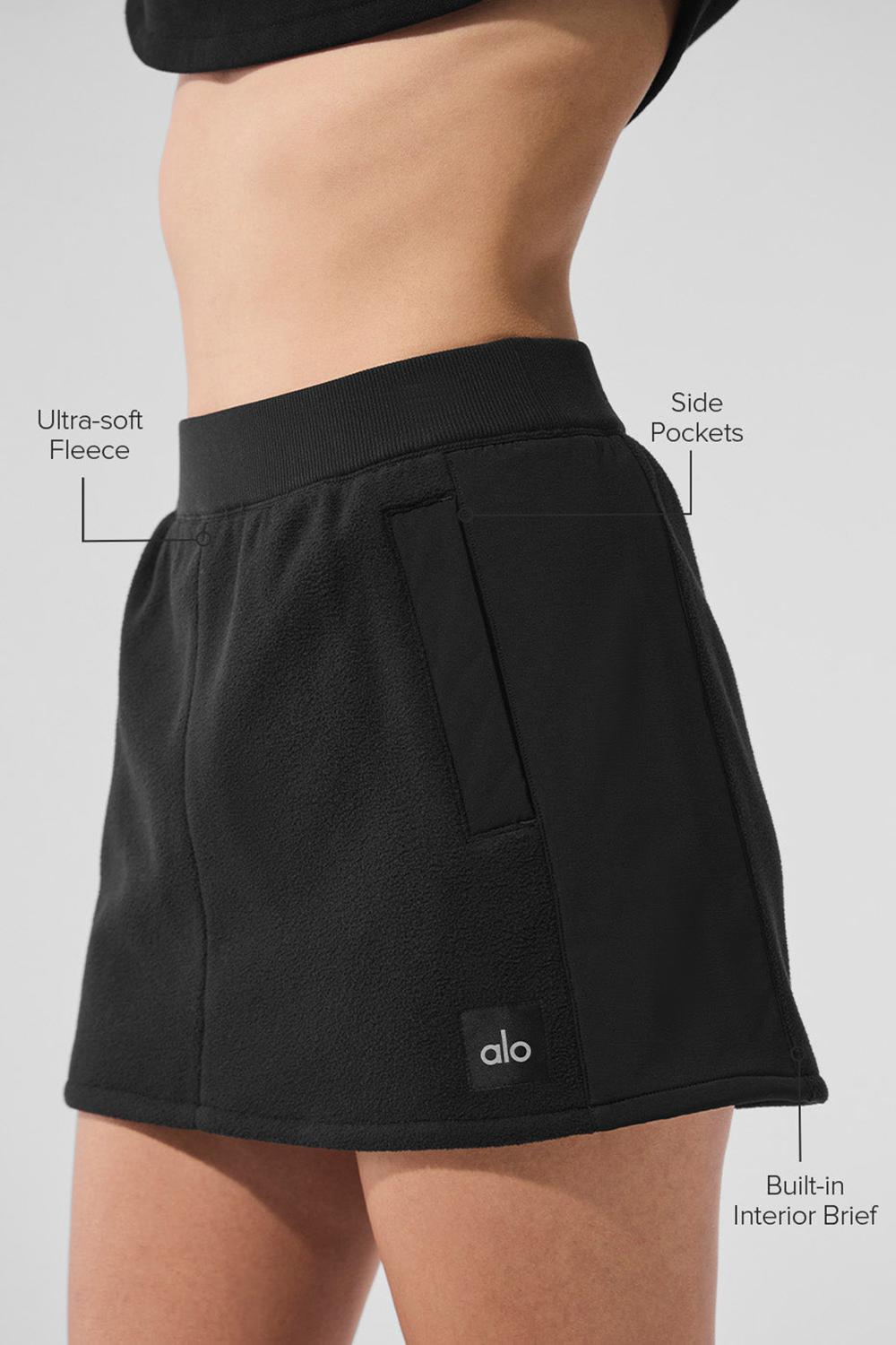 Falda Alo Yoga Polar Fleece Wintry Mix Mujer Negras | España  BIUN-10548