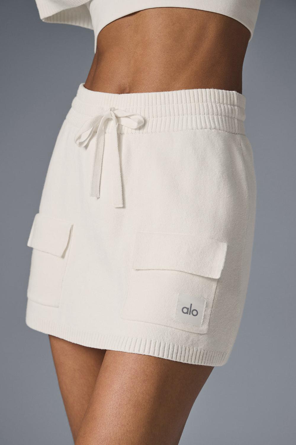 Falda Alo Yoga Scholar Knit Cargo Mujer Ivory | España  EQIU-04821
