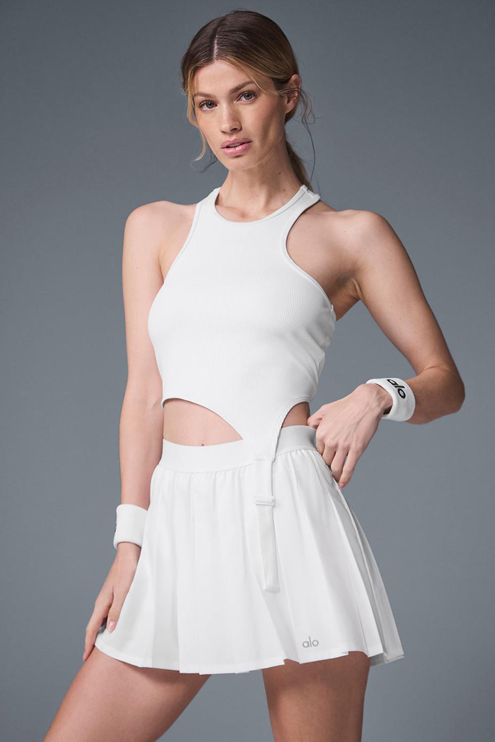 Falda Alo Yoga Varsity Tennis Mujer Blancas | España  ZCOX-68749