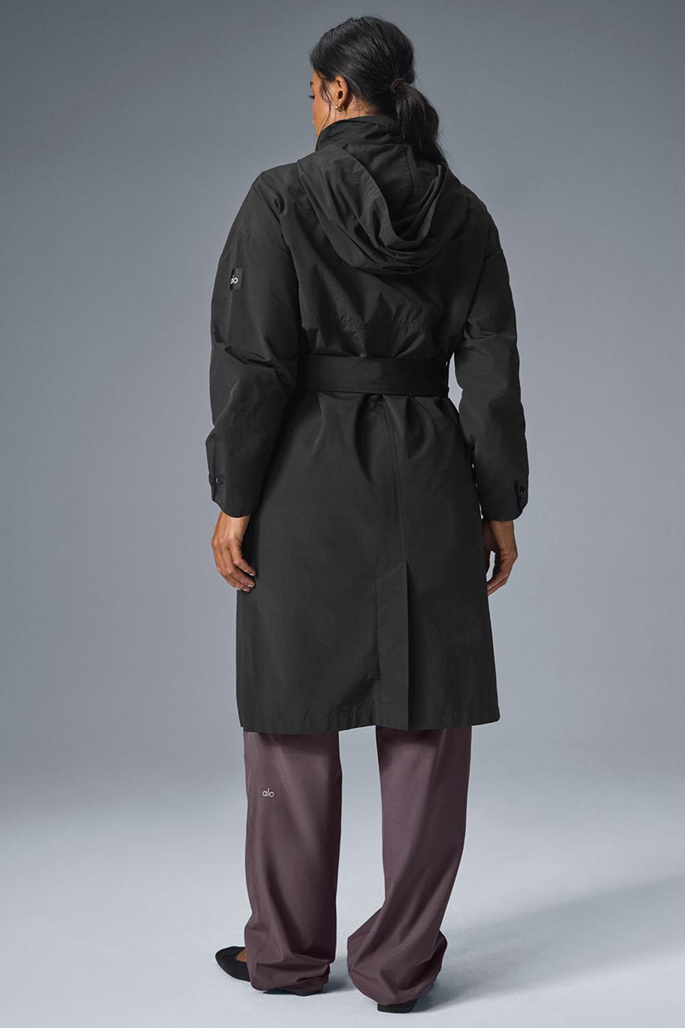 Gabardina Alo Yoga Crinkle On The Move Mujer Negras | España  LXFC-64057