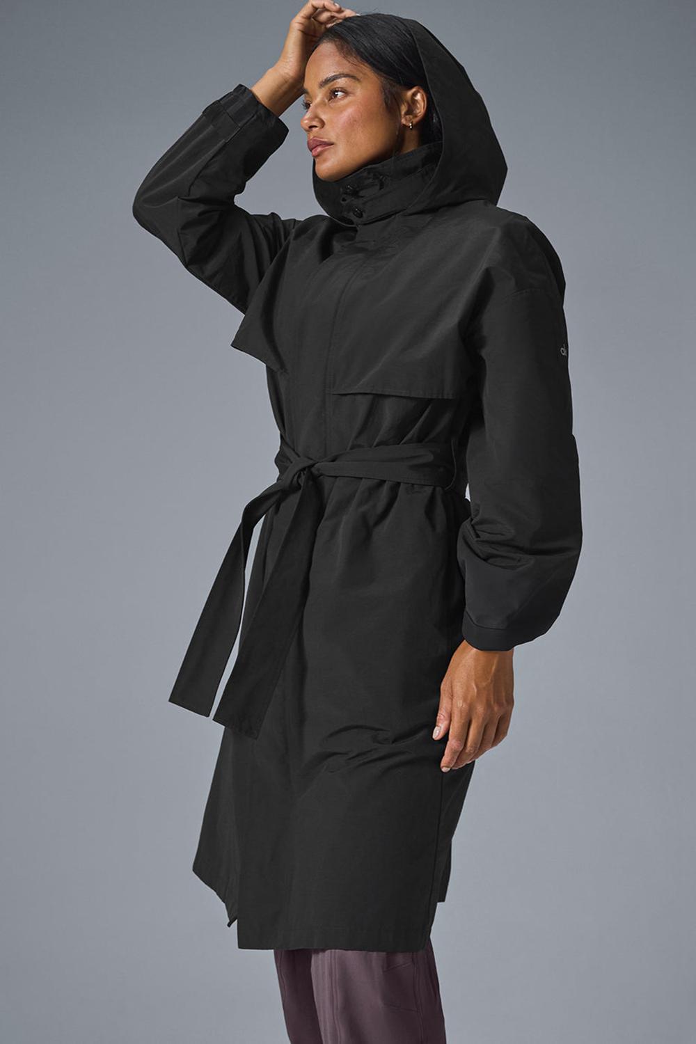 Gabardina Alo Yoga Crinkle On The Move Mujer Negras | España  LXFC-64057