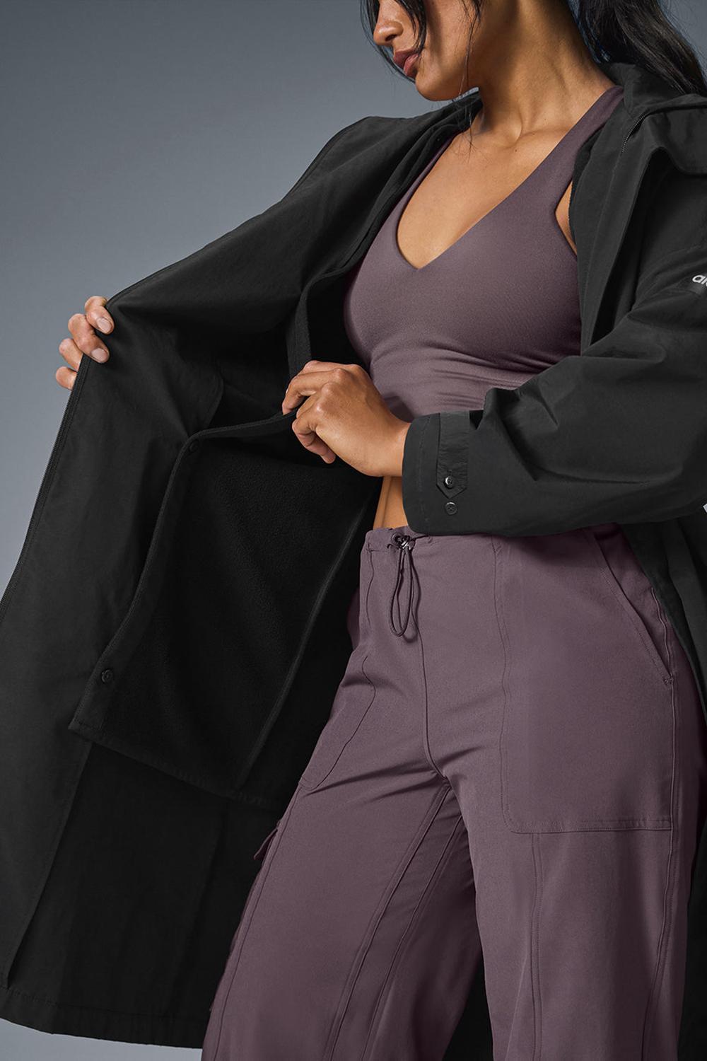 Gabardina Alo Yoga Crinkle On The Move Mujer Negras | España  LXFC-64057