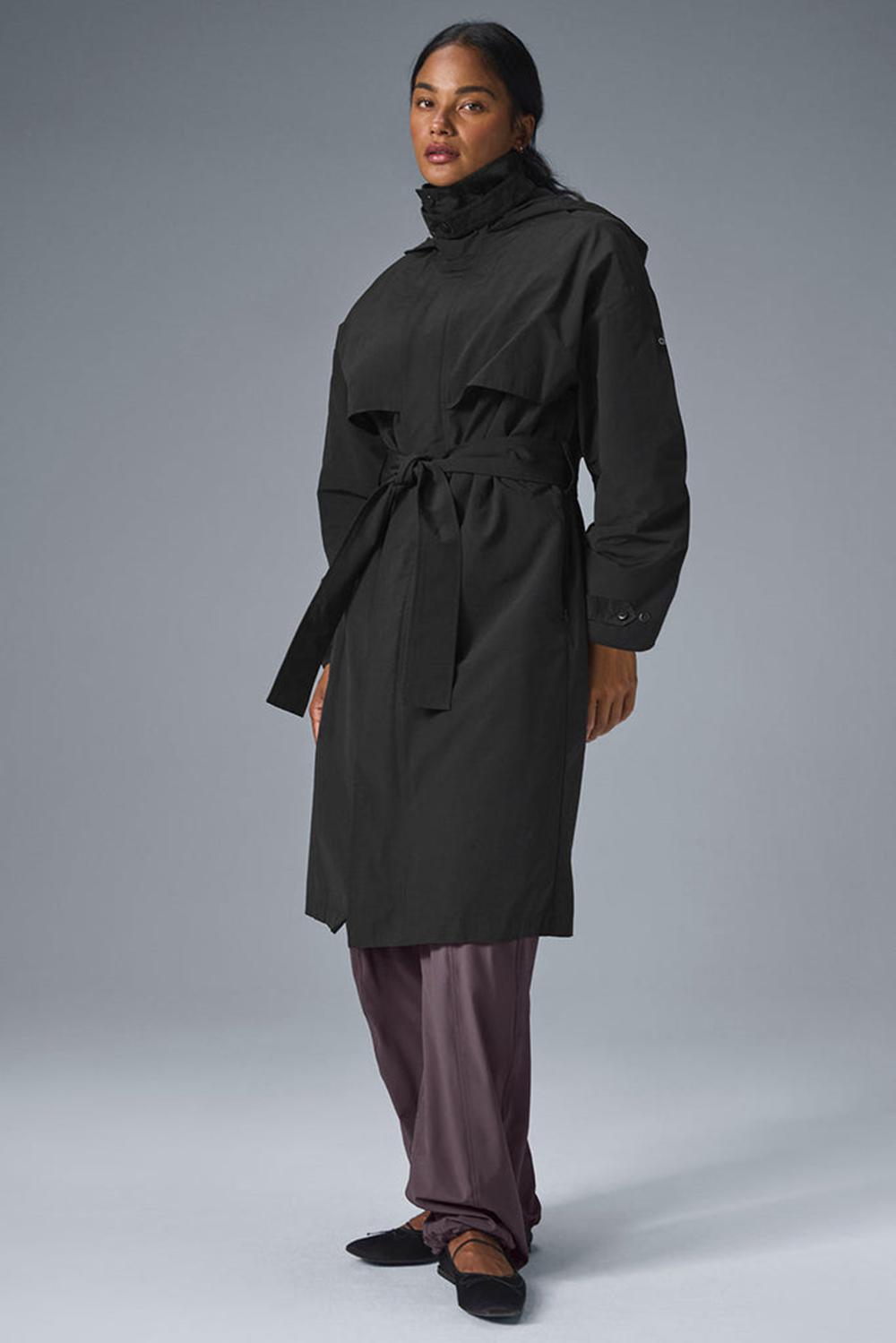 Gabardina Alo Yoga Crinkle On The Move Mujer Negras | España  LXFC-64057