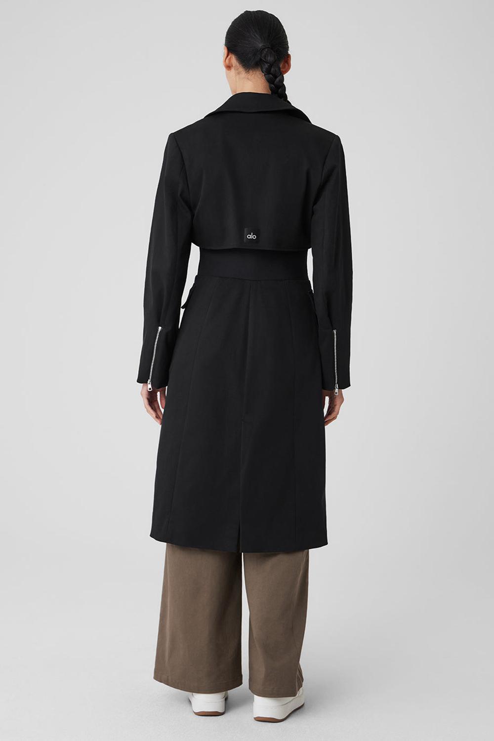 Gabardina Alo Yoga Formation Mujer Negras | España  ZWEP-31567