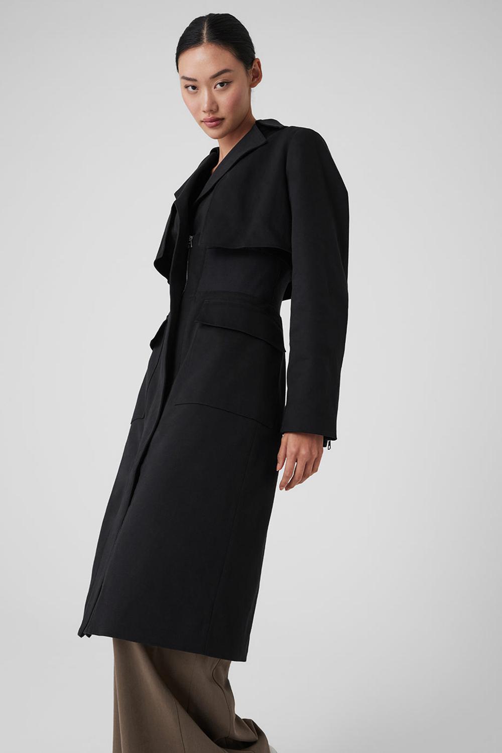 Gabardina Alo Yoga Formation Mujer Negras | España  ZWEP-31567