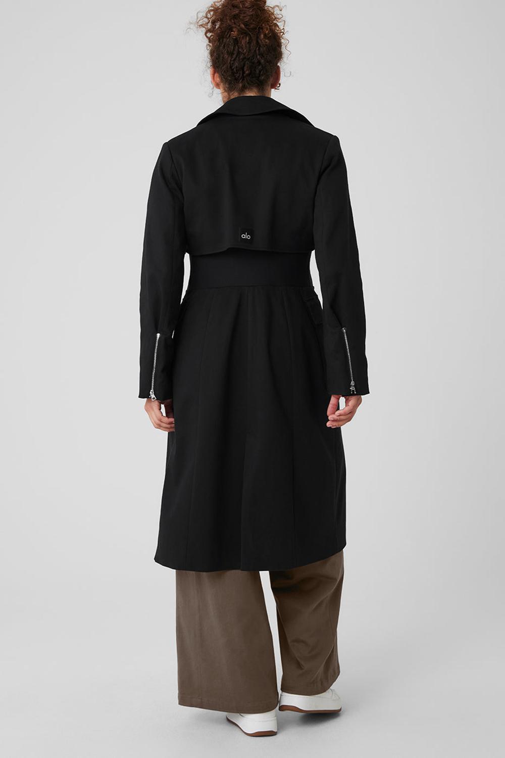 Gabardina Alo Yoga Formation Mujer Negras | España  ZWEP-31567