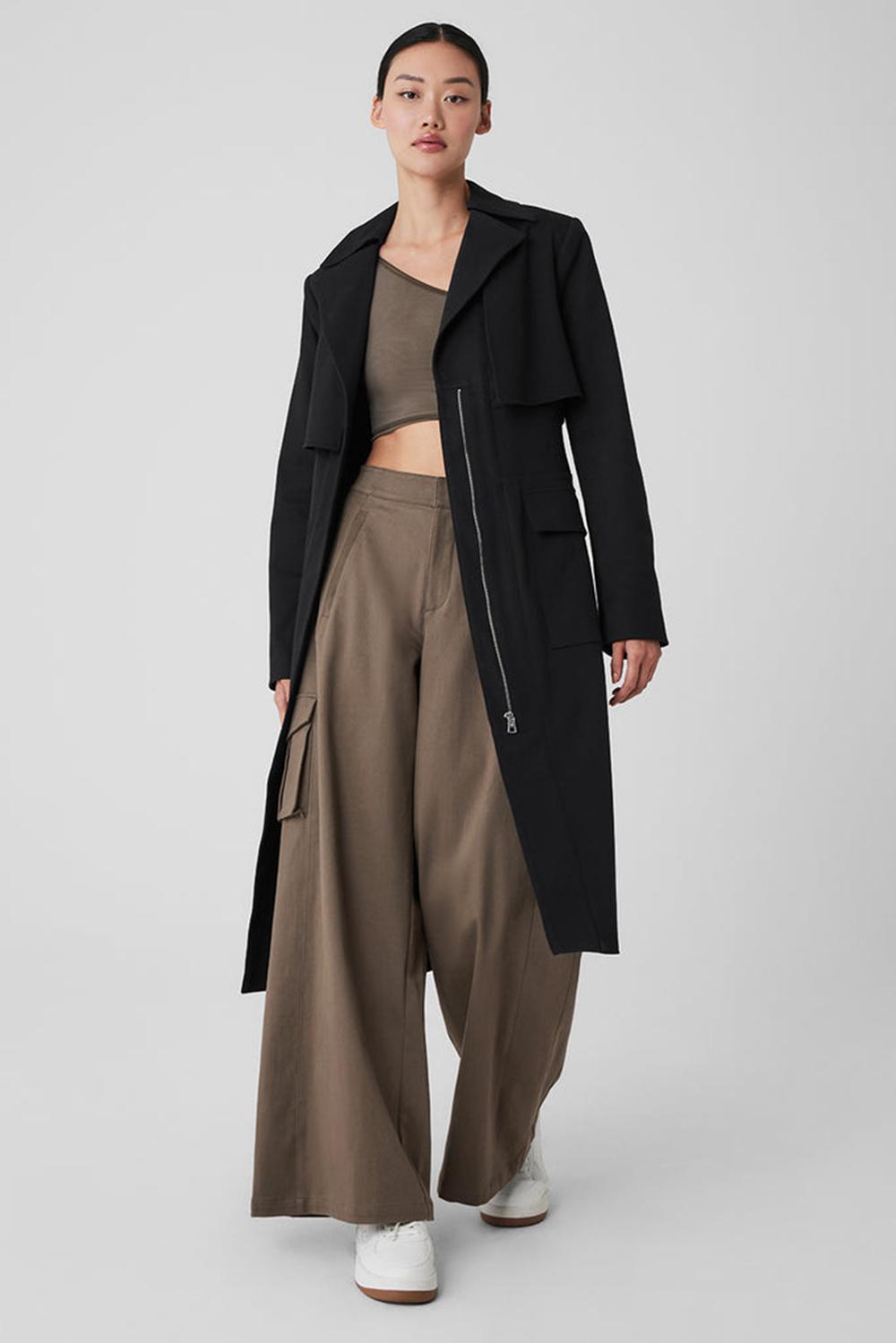 Gabardina Alo Yoga Formation Mujer Negras | España  ZWEP-31567