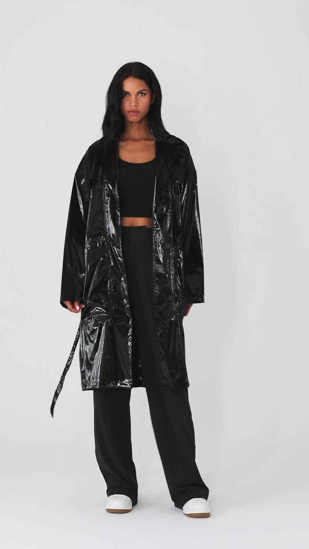 Gabardina Alo Yoga Metallic Break Line Mujer Negras | España  LVRK-28579