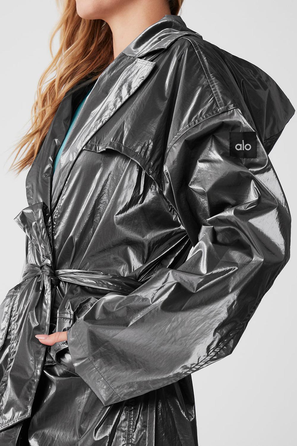 Gabardina Alo Yoga Metallic Break Line Mujer Plateadas | España  MCDA-90657