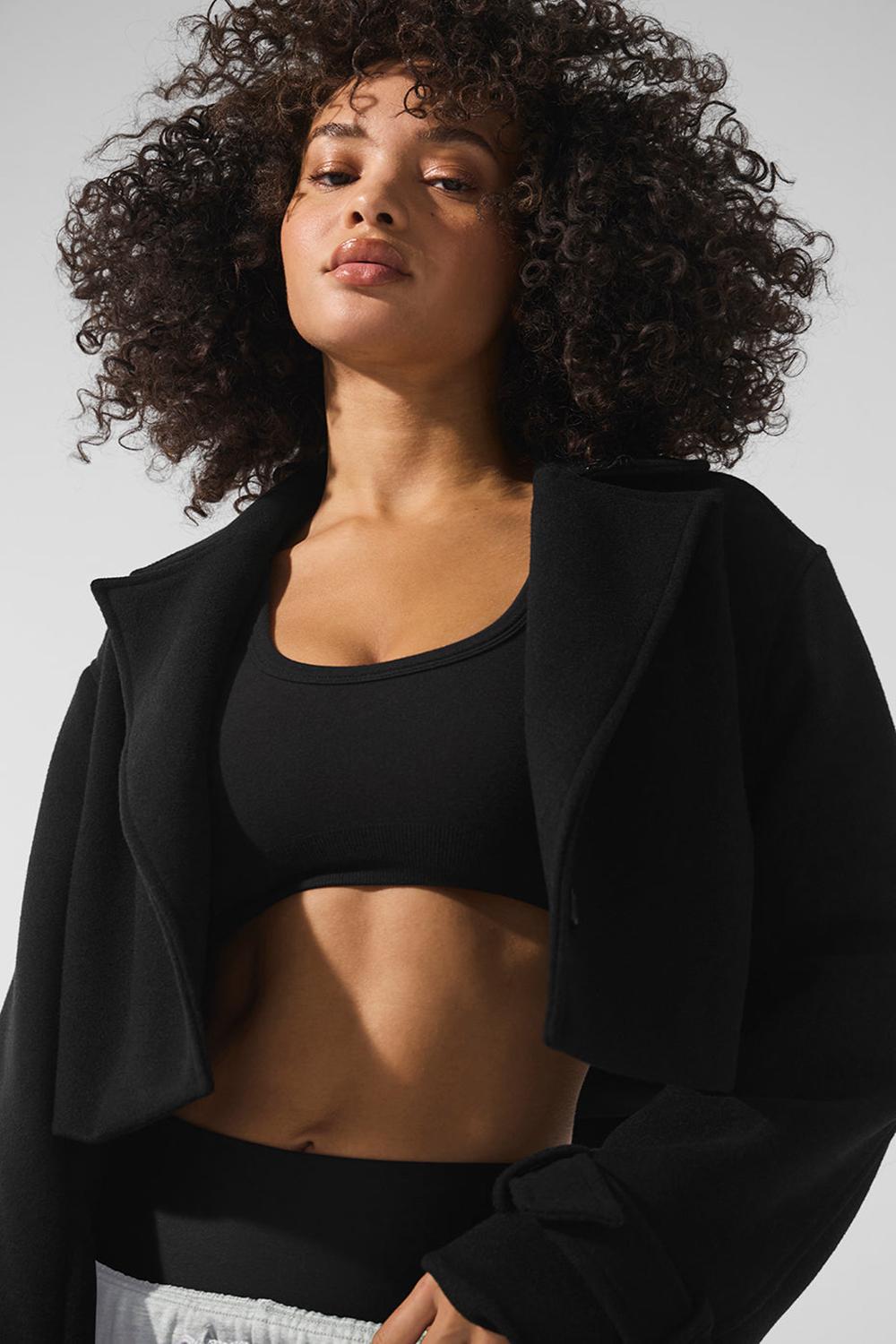 Gabardina Alo Yoga Wool Cropped Metro Mujer Negras | España  IECQ-87145