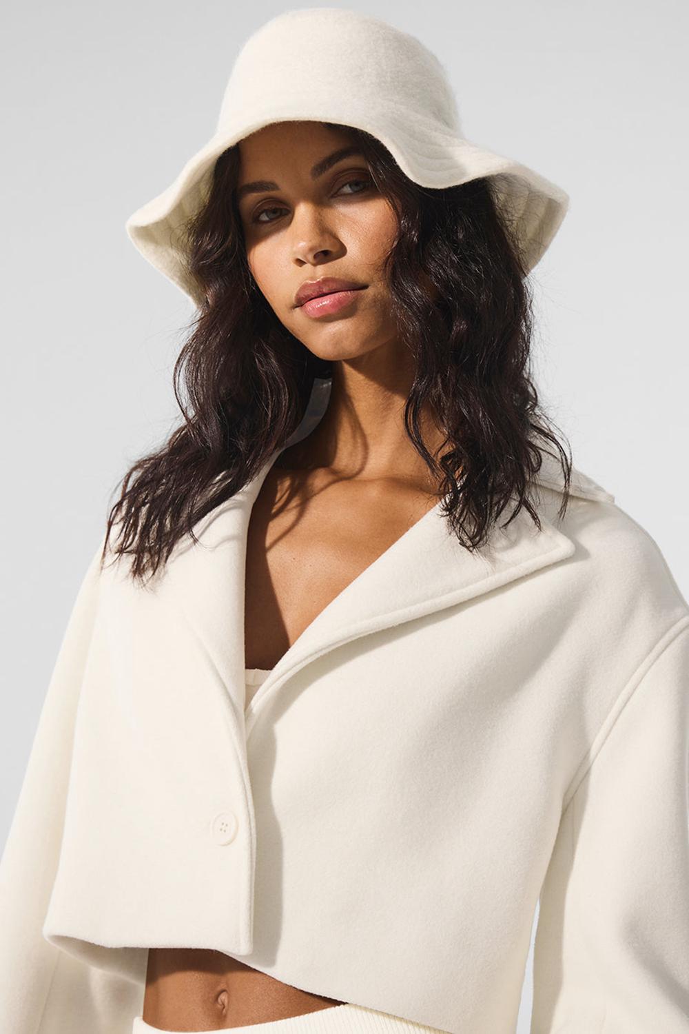 Gabardina Alo Yoga Wool Cropped Metro Mujer Ivory | España  TFGR-02361