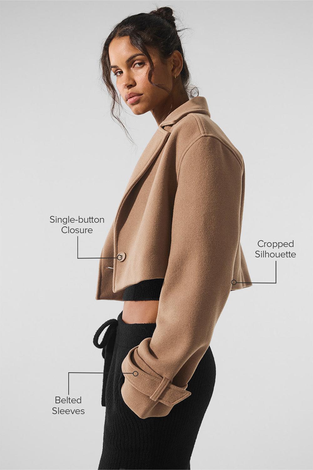 Gabardina Alo Yoga Wool Cropped Metro Mujer Toasted Almond | España  UIES-53804
