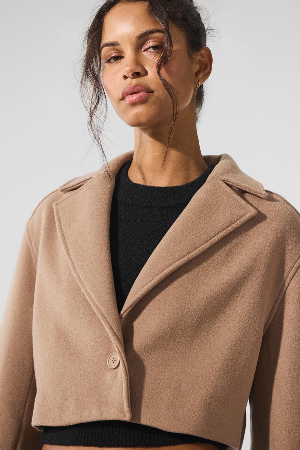 Gabardina Alo Yoga Wool Cropped Metro Mujer Toasted Almond | España  UIES-53804