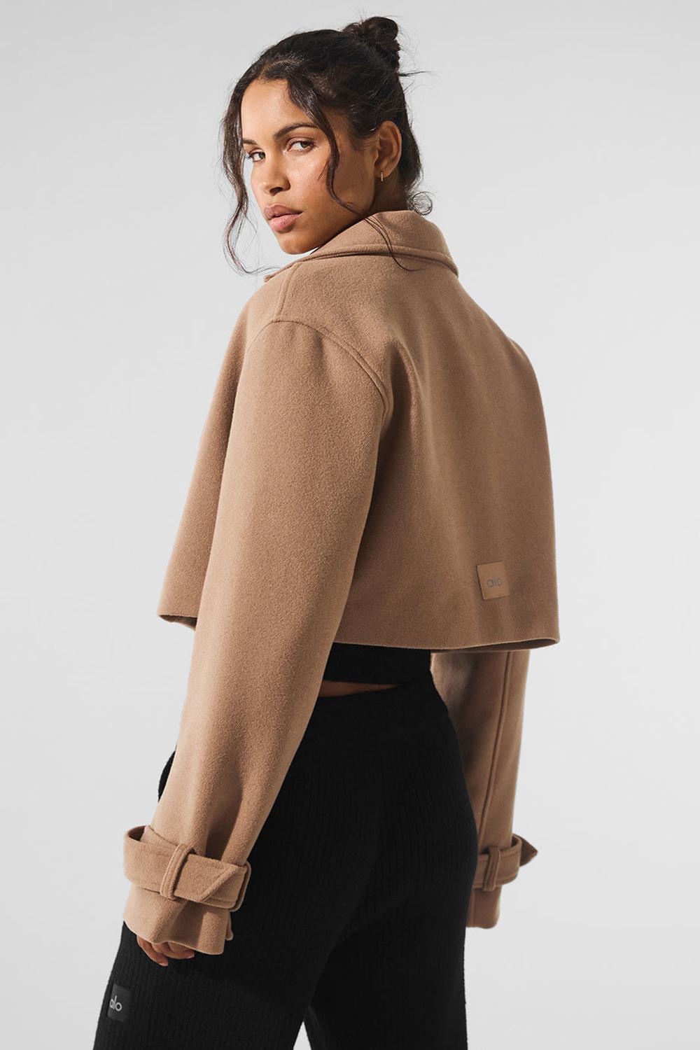 Gabardina Alo Yoga Wool Cropped Metro Mujer Toasted Almond | España  UIES-53804