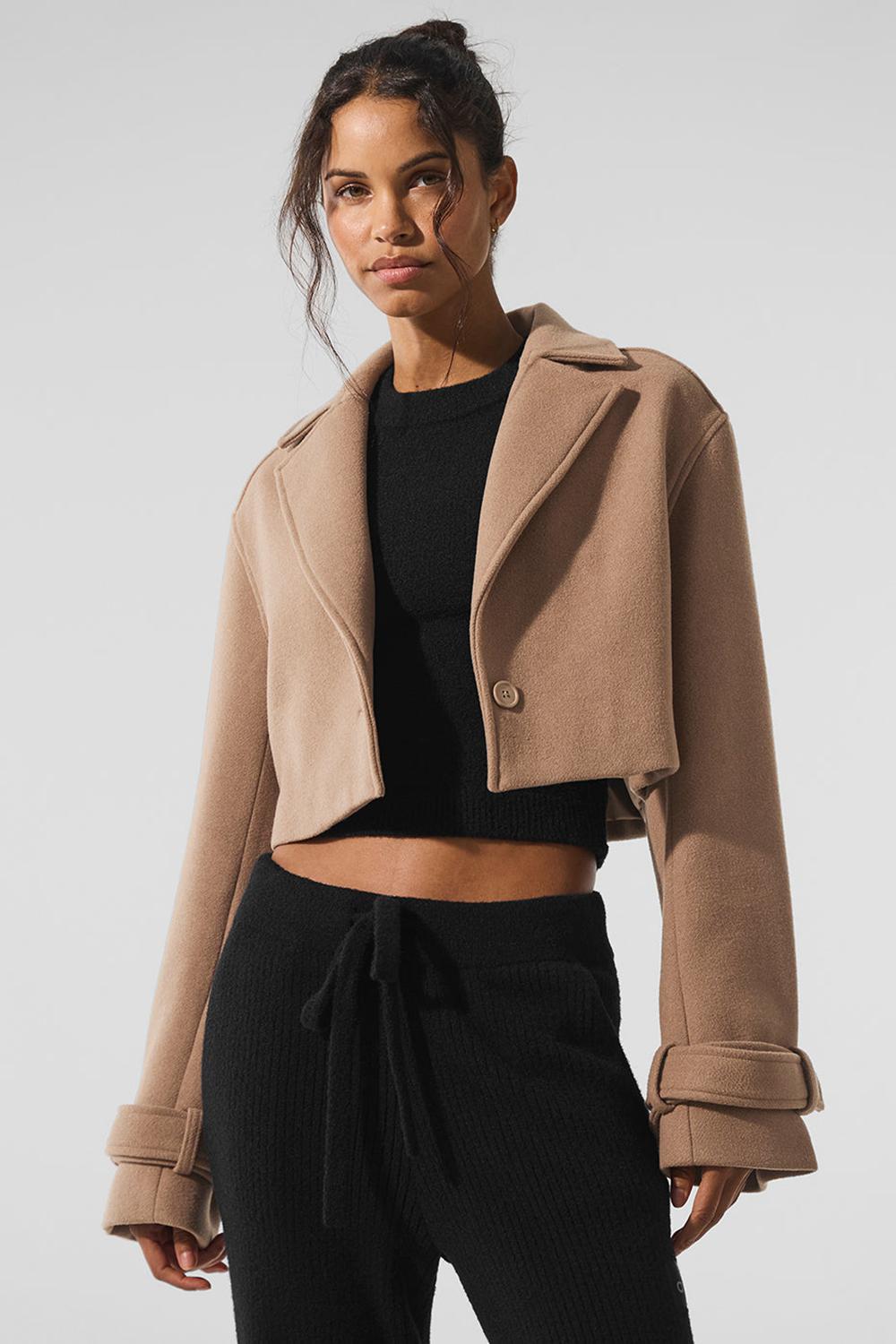 Gabardina Alo Yoga Wool Cropped Metro Mujer Toasted Almond | España  UIES-53804