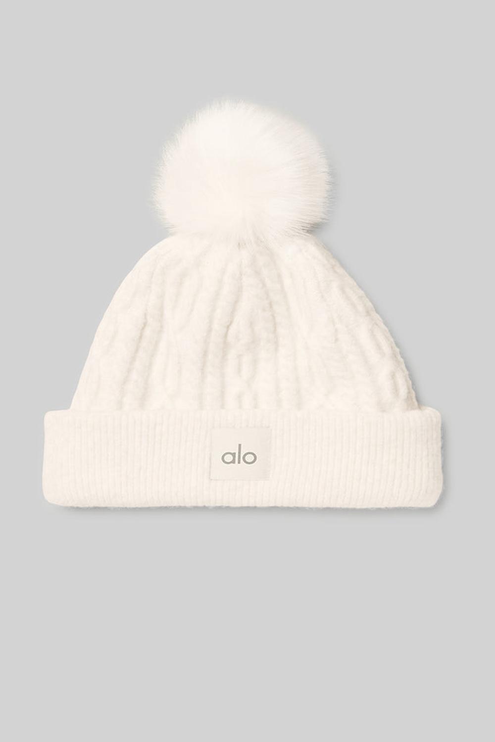 Gorro Alo Yoga Cable Knit Mujer Ivory | España  GIEV-38109