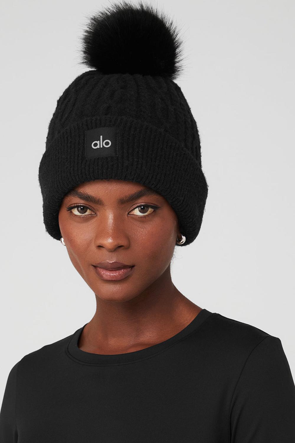 Gorro Alo Yoga Cable Knit Mujer Negras | España  VKIU-31874
