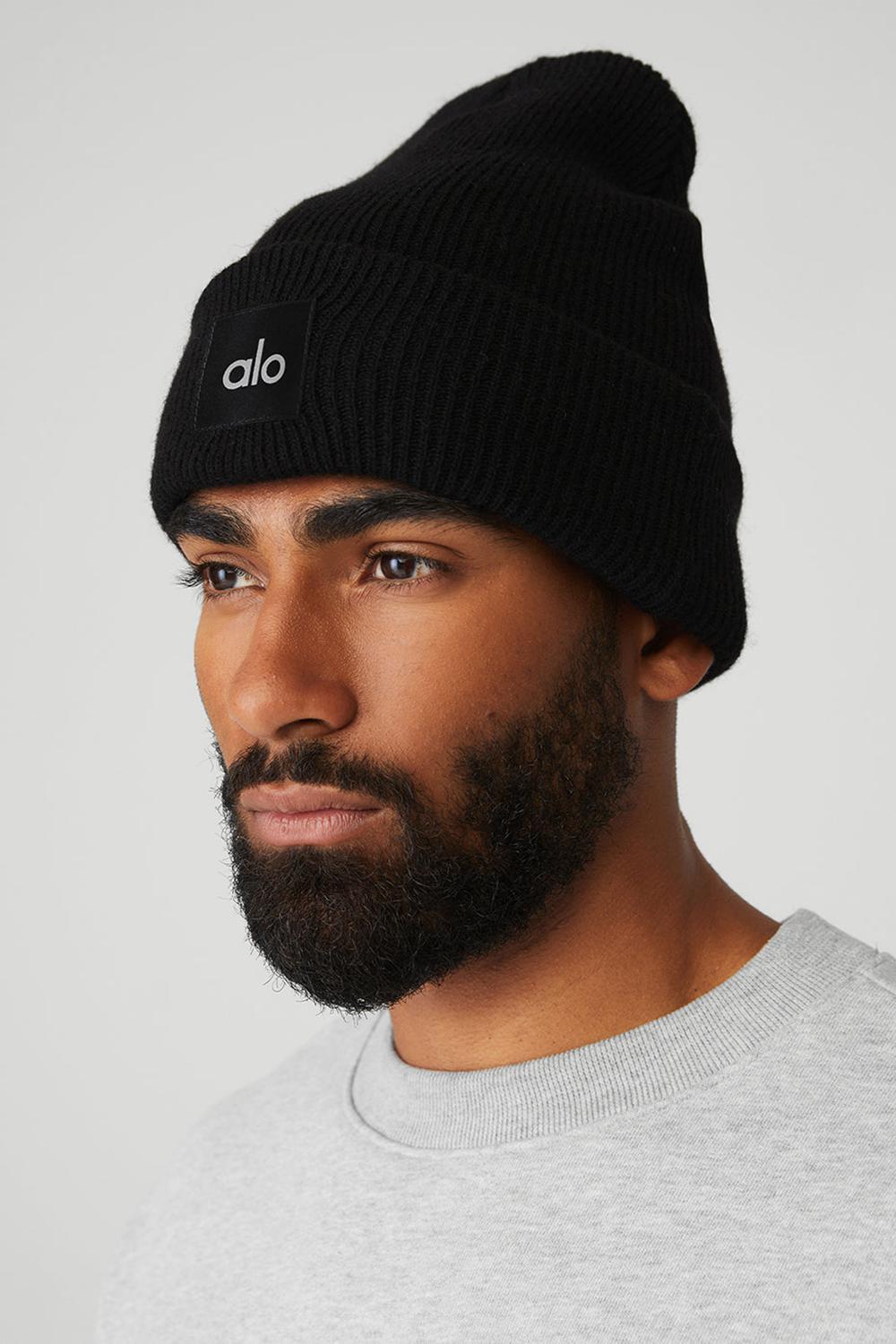 Gorro Alo Yoga Everyday Hombre Negras | España  VOEM-83620
