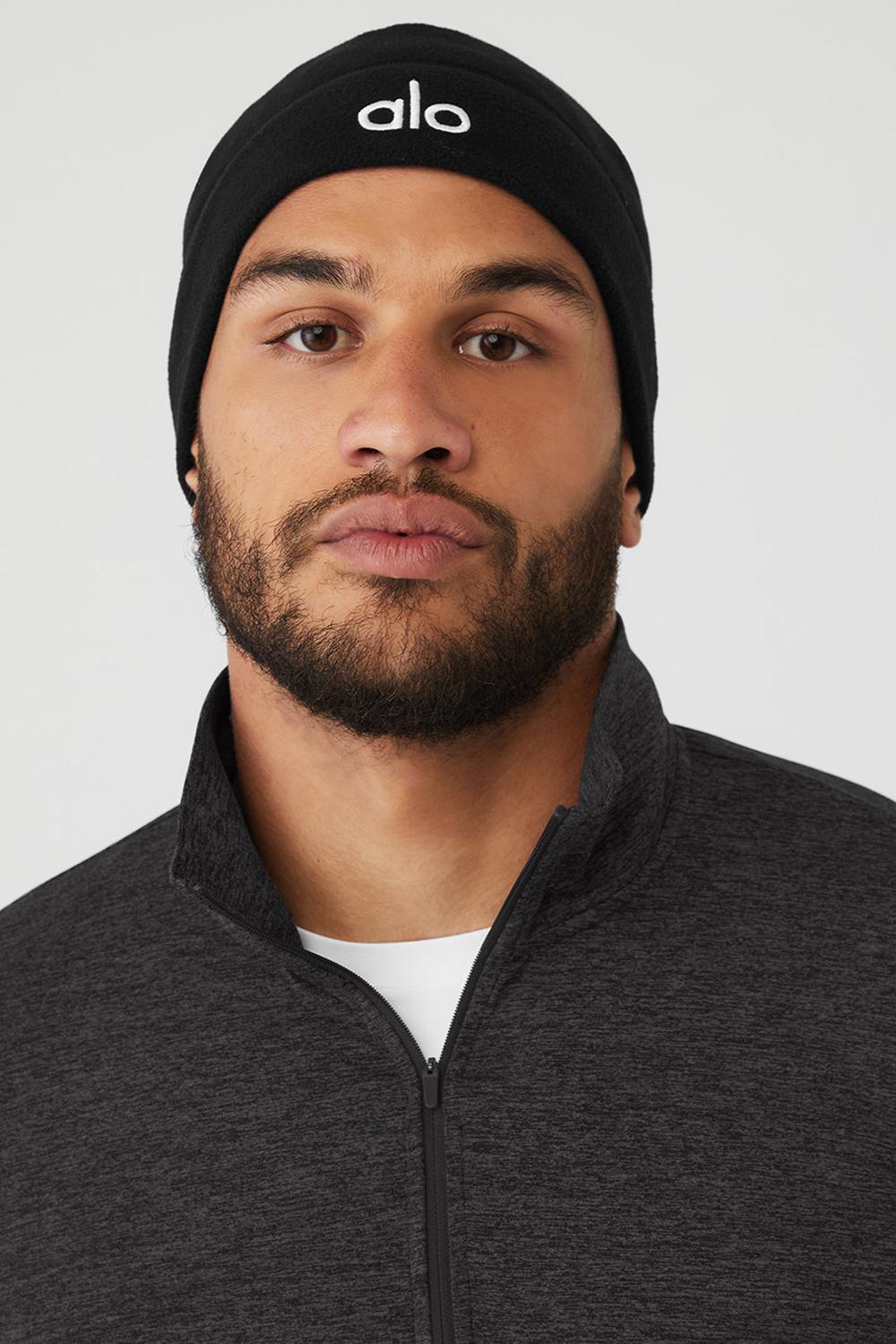 Gorro Alo Yoga Performance Fleece Hombre Negras | España  PGOH-34576