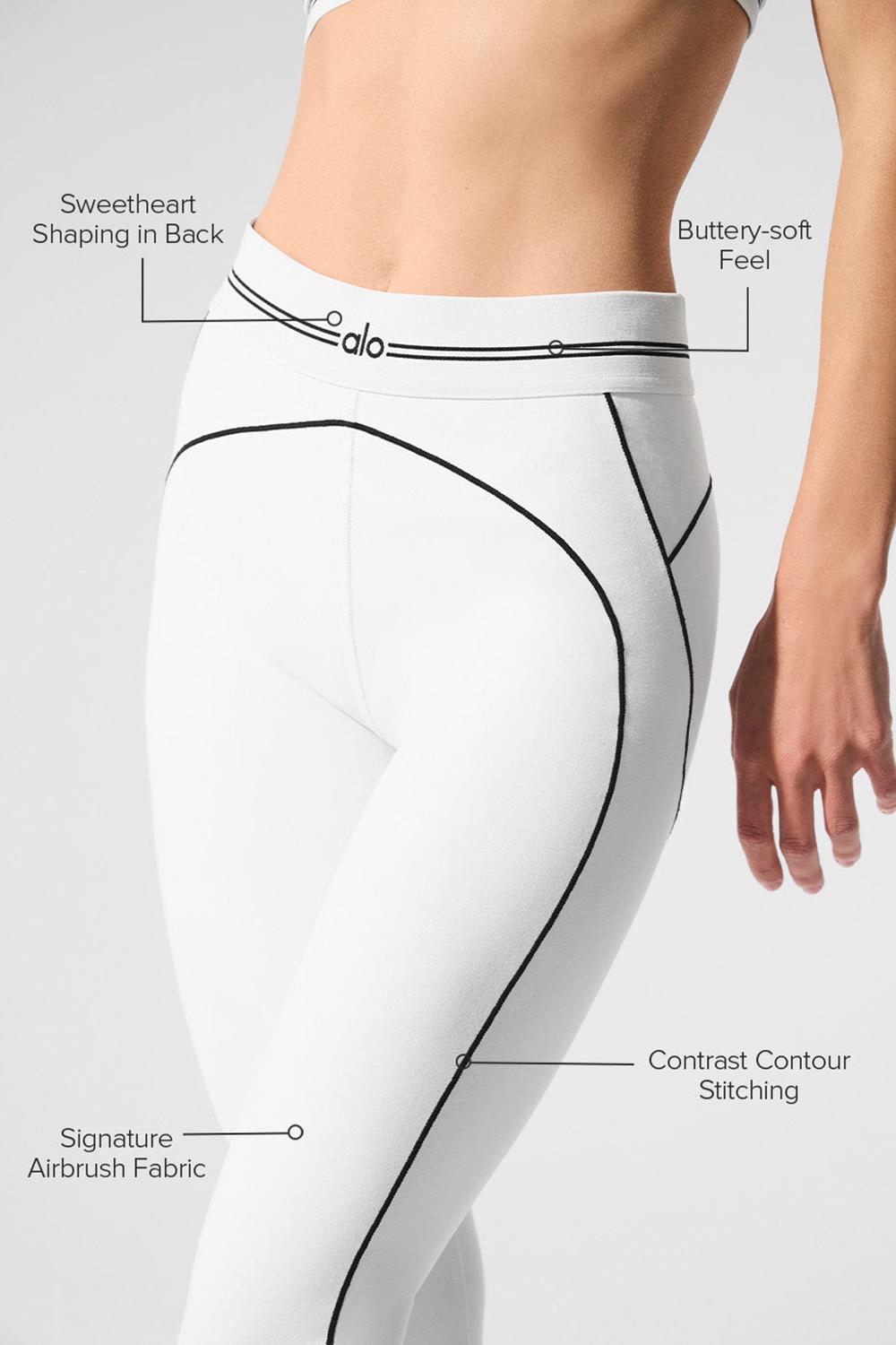 Leggins Alo Yoga Airbrush High-Waist Heart Throb Mujer Blancas Negras | España  ZKIX-68971