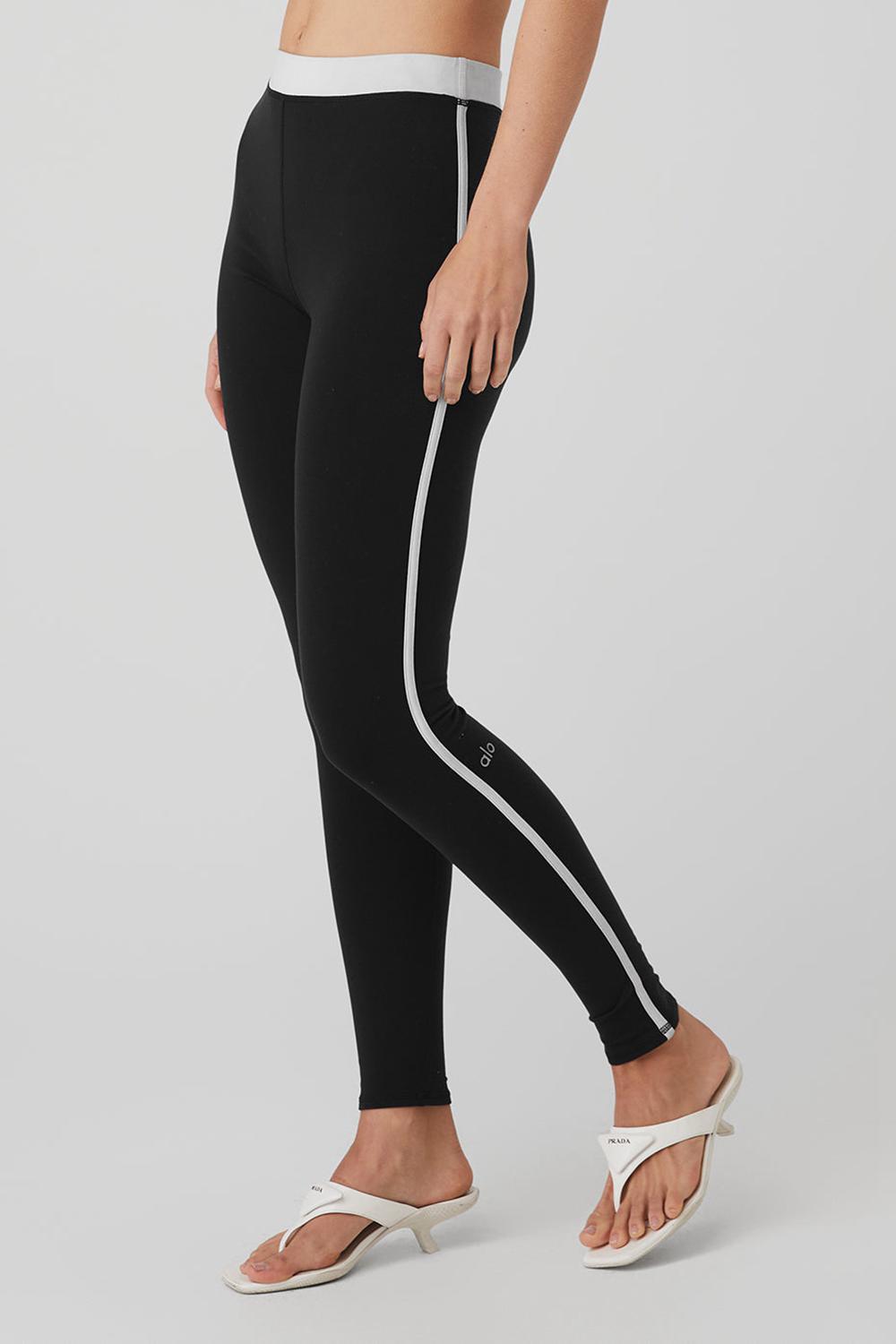 Leggins Alo Yoga Airbrush High-Waist Streamlined Mujer Negras Blancas | España  TVQD-10478