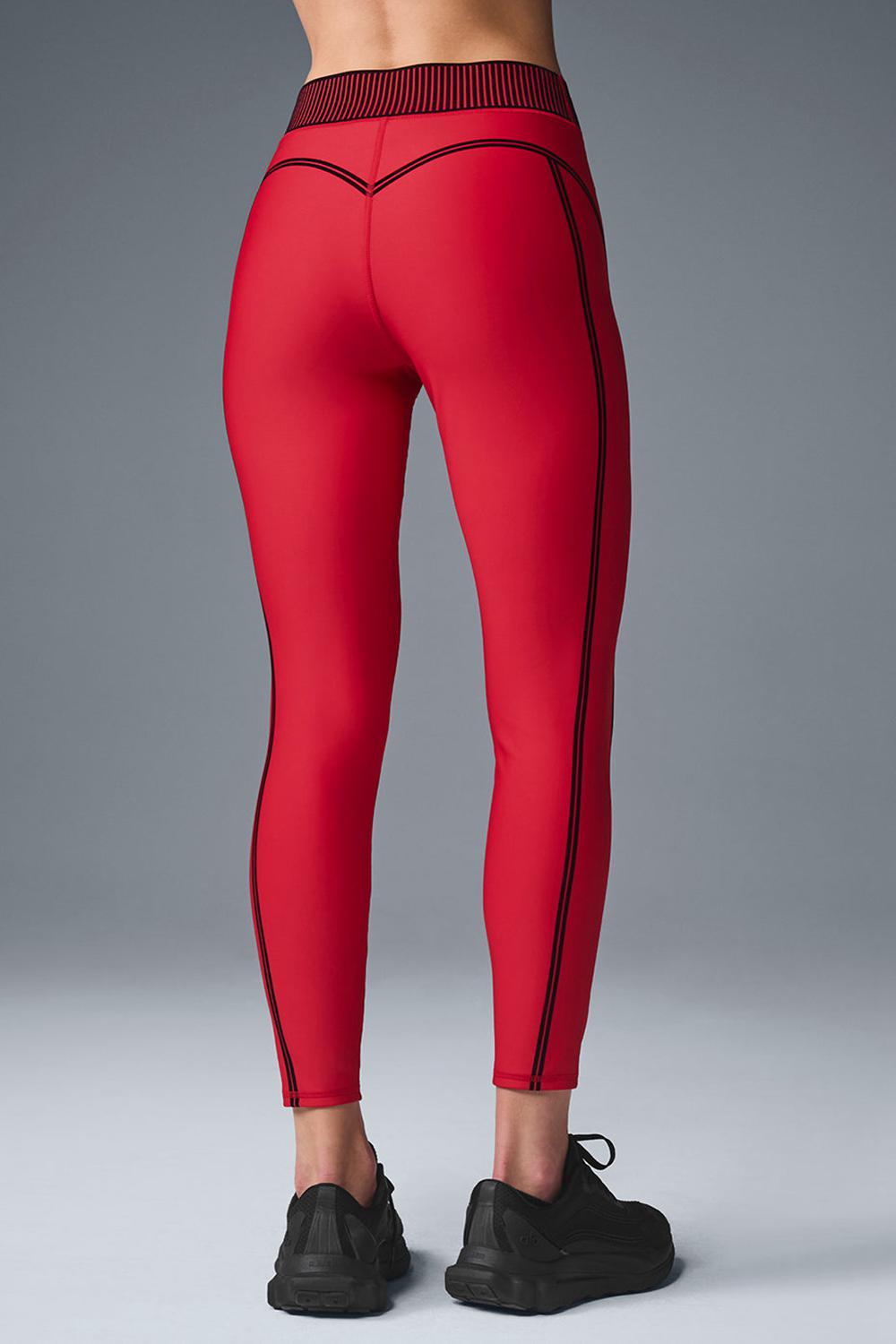 Leggins Alo Yoga Airlift High-Waist 7/8 Line Up Mujer Rojas | España  ASDH-78925
